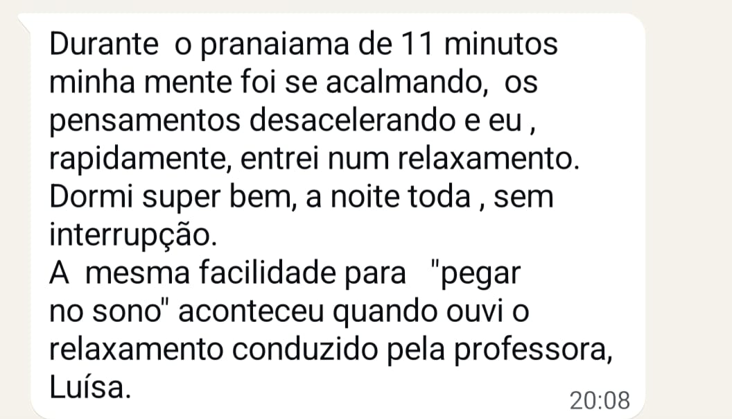 Depoimento de Aluna anônima enviado por WhatsApp