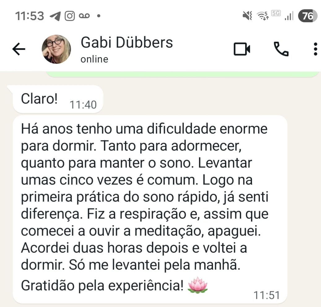 Depoimento de Gabi Dübbers enviado por WhatsApp