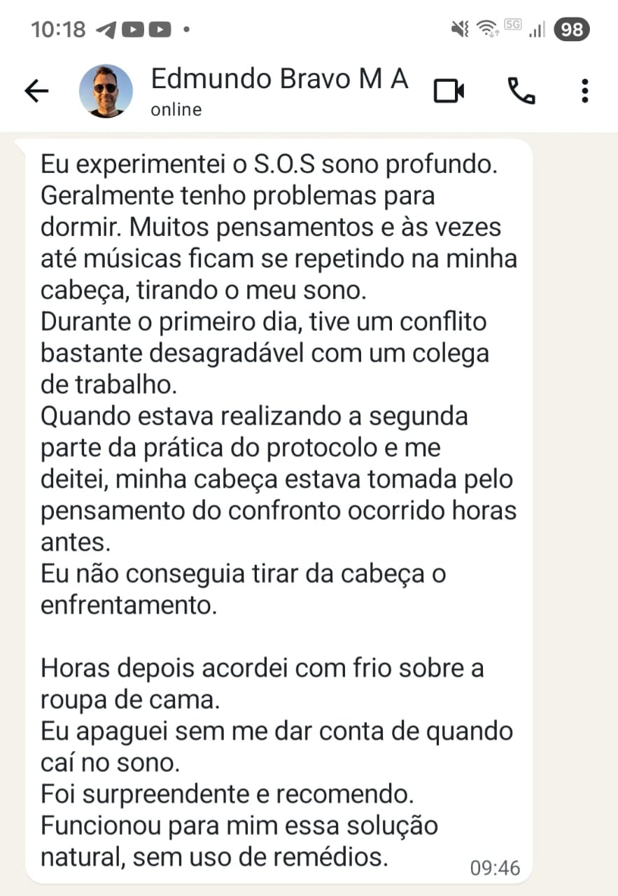 Depoimento de Edmundo Bravo enviado por WhatsApp